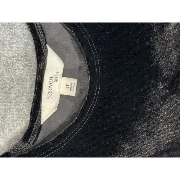 NWT 52seven Littles Toddler Girls' Black Velvet and Beige Organza Dress 3T - Picture 3 of 6